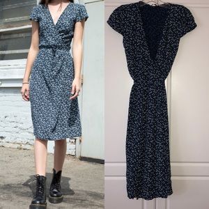 brandy melville green wrap dress